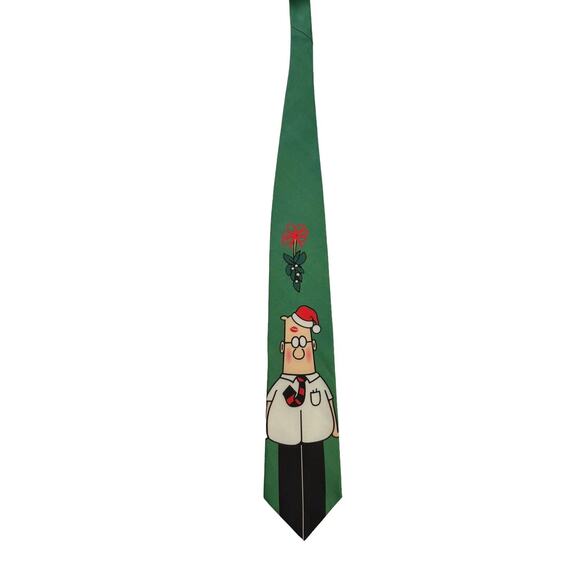 Ralph Marlin Dilbert Softwear Under The Mistletoe Christmas Vintage Necktie - Picture 3 of 7